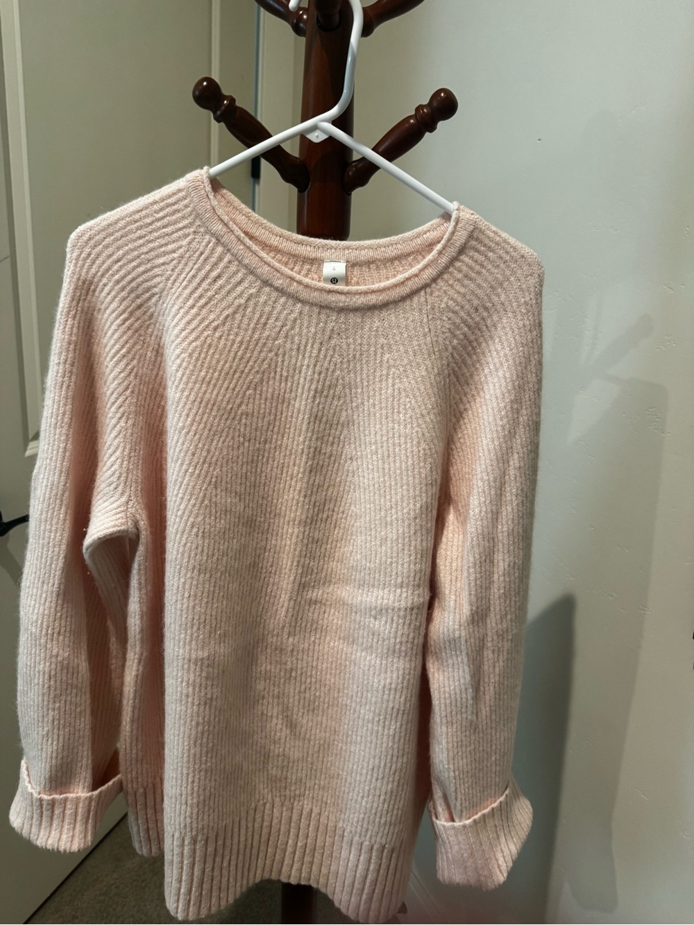 Lululemon Women's Light Pink Ribbed Knit Sweater